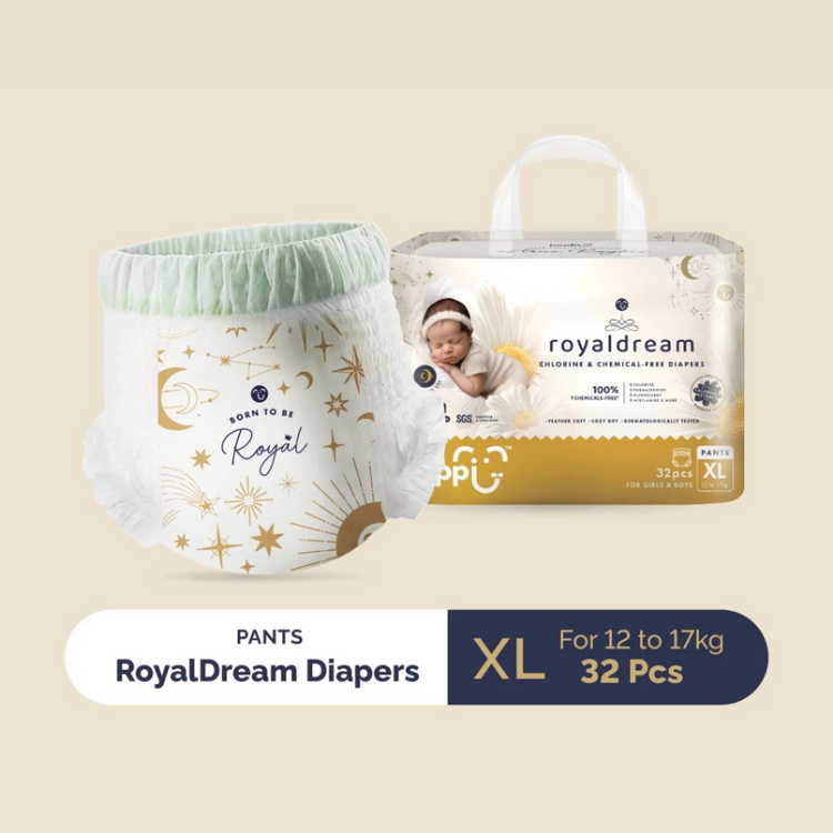 Hoppi RoyalDream Baby Diaper Pants (1 Pack) 100% 7 Chemicals-Free