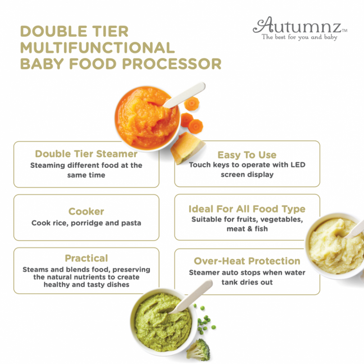 AUTUMNZ Double Tier Multifunctional Baby Food Processor