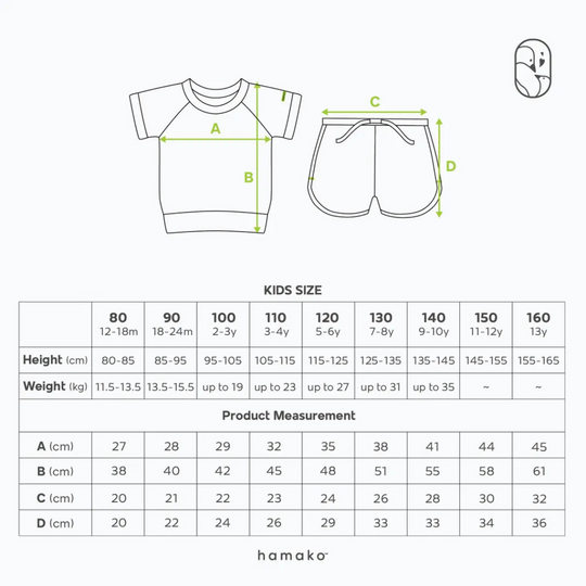 Hamako Tencel Baby Kids Short Set Stary Gingham