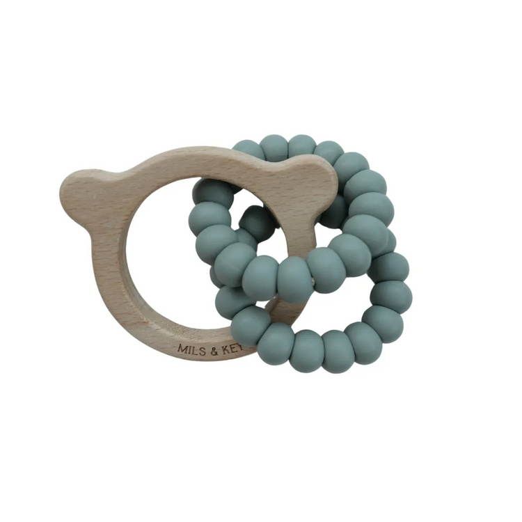 Mils and Key Wooden Bear Teether (3m+)