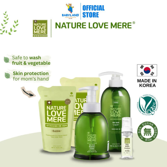 NATURE LOVE MERE Baby Feeding Bottle Cleanser (Bubble / Liquid) | Safe for wash fruits/vegetables