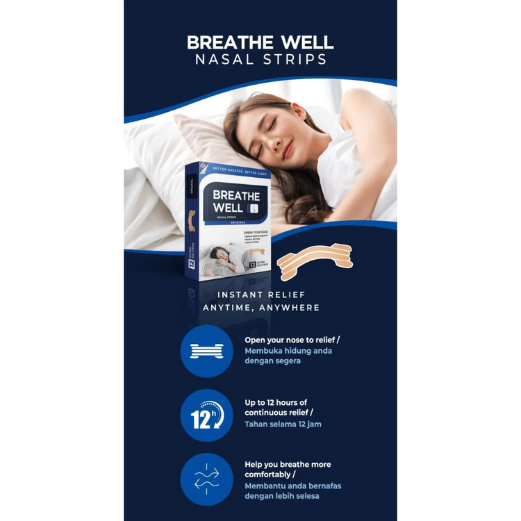 Breathe Well Nasal Strips Original 12'S