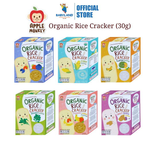 Apple Monkey Organic Rice Cracker 10 sachets 30g