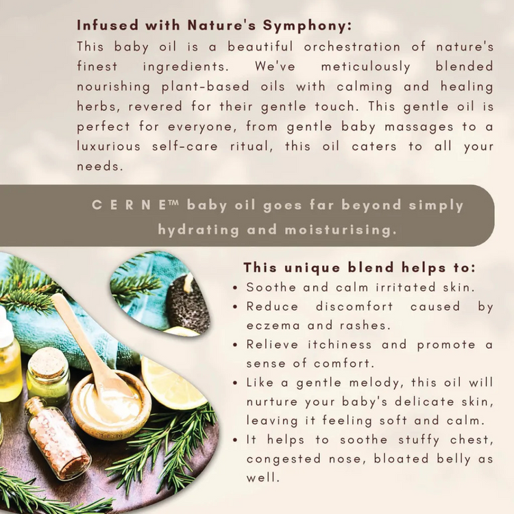 Cerne Baby Oil Natural Plant-based Safe (10ml/100ml)