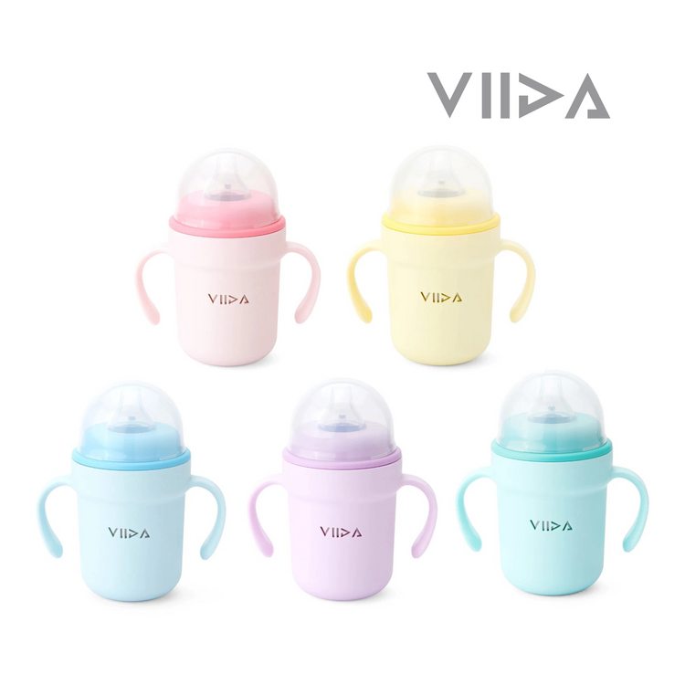 Viida Souffle Antibacterial Stainless Steel Spout Sippy Cup - Taffy Pink