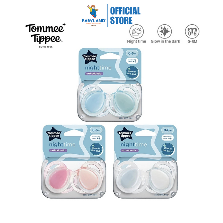Tommee Tippee Night Time Soother Assorted (2 Pcs/Pack)
