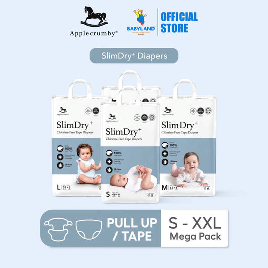 Applecrumby SlimDry+ Diapers (Mega)