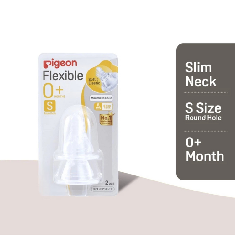 Pigeon Peristaltic Slim Neck Nipple - S/M/L/Y/LL (2Pcs)