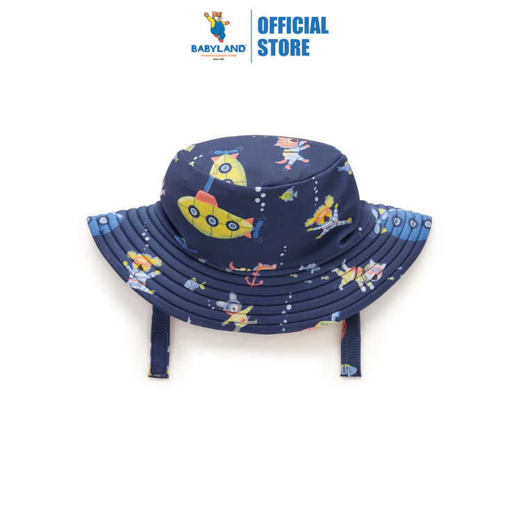 Purebaby Organic Broad Brim Swim Hat - Submarine Print