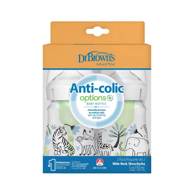 Dr Brown's Options+ PP Wide-Neck Bottle with Level 1 Teat (150mL)(2-Pack)