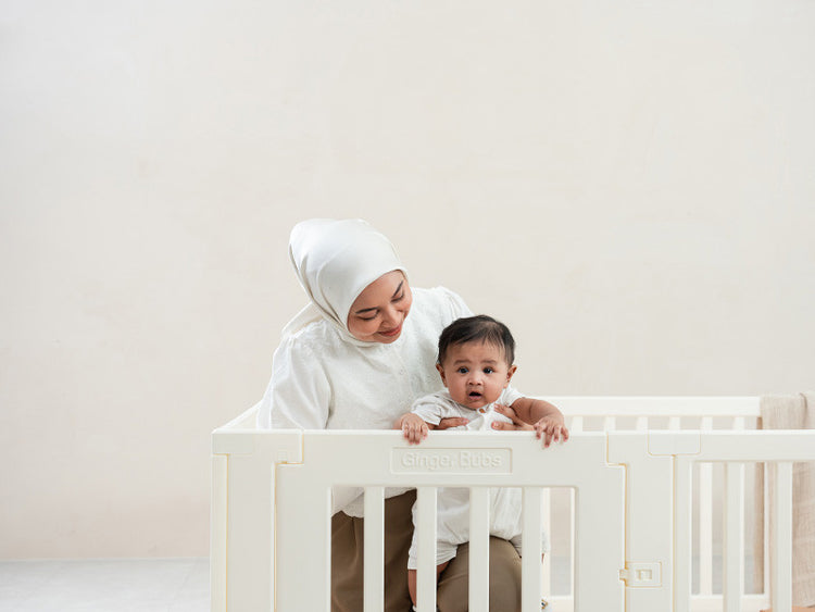 GingerBubs Playpen Pearl White (2.06 m x 1.47 m)