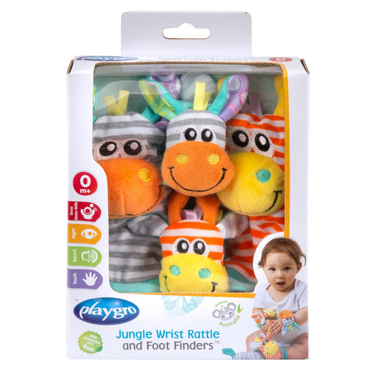 Playgro 0188406 Jungle Wrist Rattle & Foot Finder (0m+)