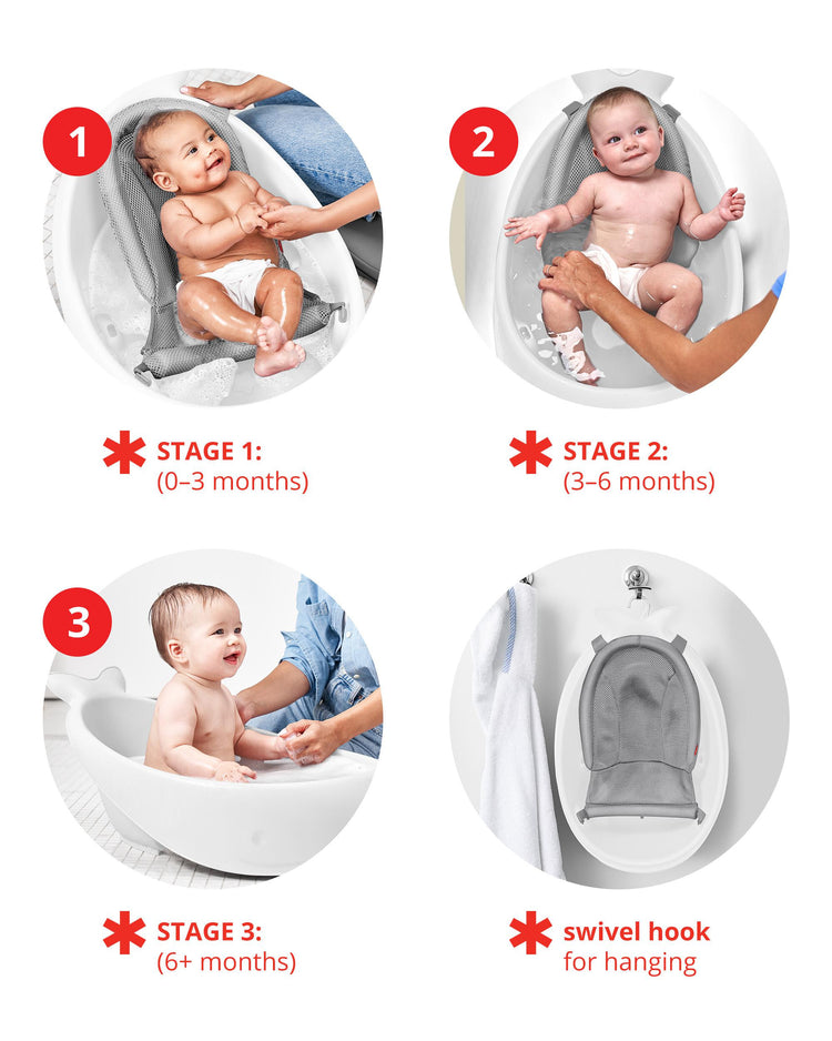 Skip Hop Moby Smart Sling 3-Stage Bathtub - White