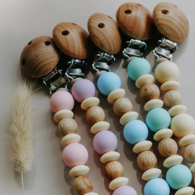 Mils and Key Ella Pastel Pacifier Clips (0m+)