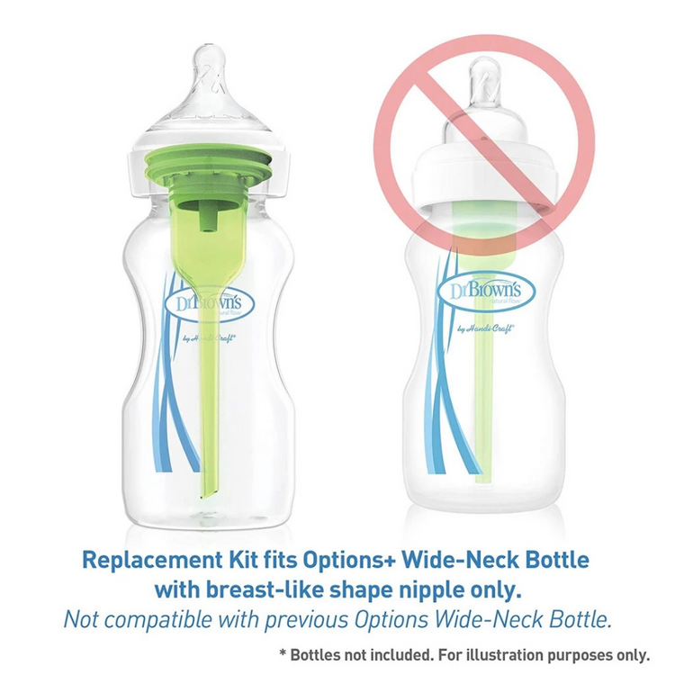 Dr Brown's Options+ Baby Bottle Replacement Vent Kit (2 Reservoirs, 2 Inserts)