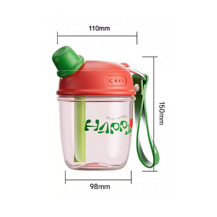 Cocosmile 8321 Dudu Straw Portable Tritan Cup 530ML - Red