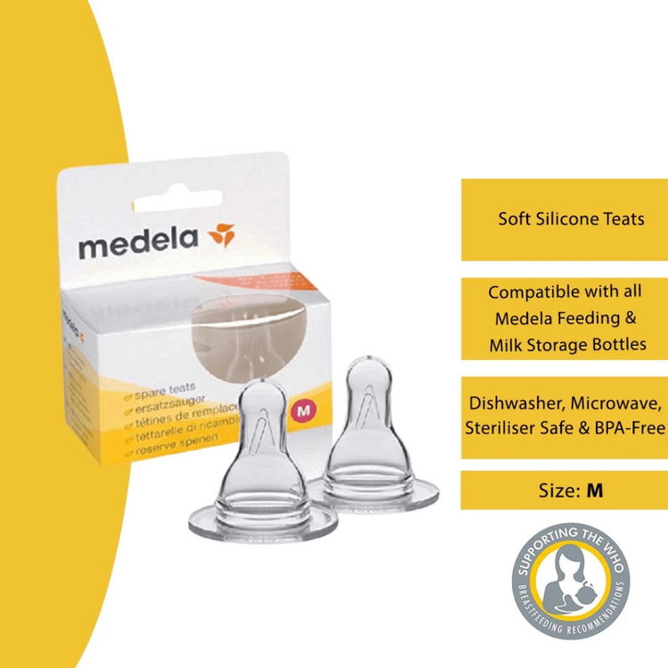 Medela Spare Teat - Size S/Size M (2 Pcs/Box)