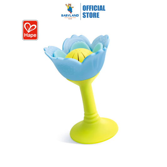 Hape 0138 Silicone Rattle & Teether Flower Blue (0m+)