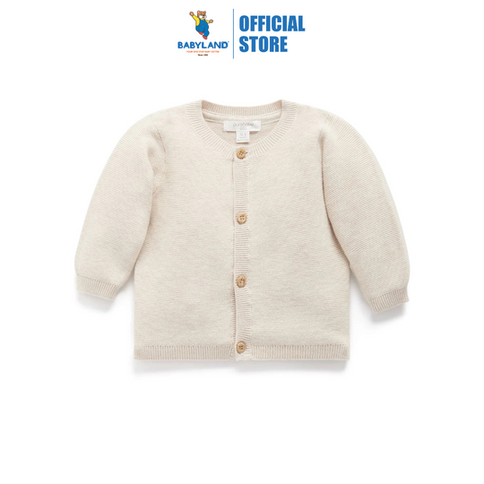 Purebaby Organic Baby Kids Textured Cardigan - Wheat Melange