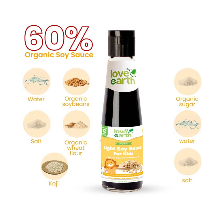 Love Earth Organic Low Sodium Soy Sauce 210ml