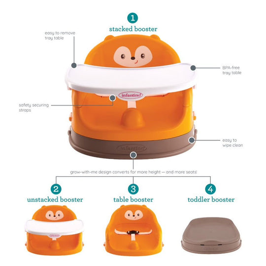 Infantino Grow With Me 4 In 1 - Two Can Dine Feeding Booster Seat