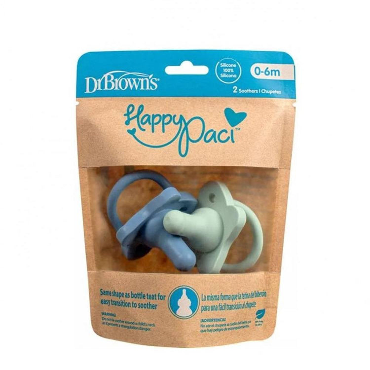 Dr Brown's HappyPaci Silicone Pacifier (2pcs) (0-6m)