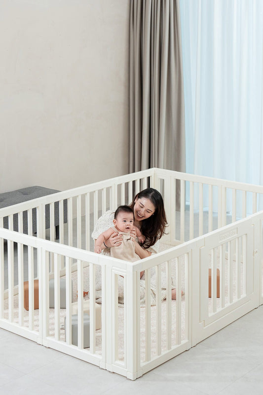 GingerBubs Playpen Pearl White (2.06 m x 1.47 m)