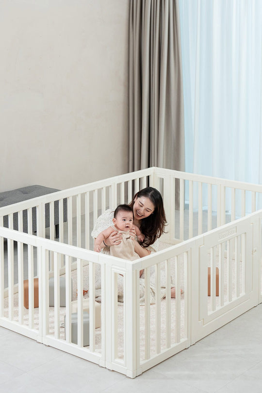 GingerBubs Playpen Pearl White (2.06 m x 1.47 m)
