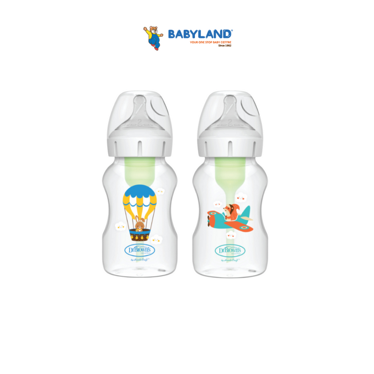 Dr Brown's Options+ PP Wide-Neck Bottle with Level 2 Teat (330mL)(1-Pack)