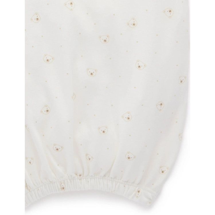 Purebaby Organic Baby Sleepsuit - Vanilla Bear