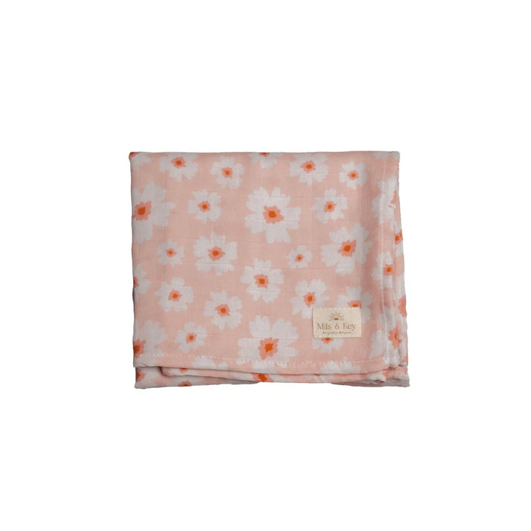 Mils and Key Swaddle - Bamboo + Cotton Swaddle (120cm x 120 cm)