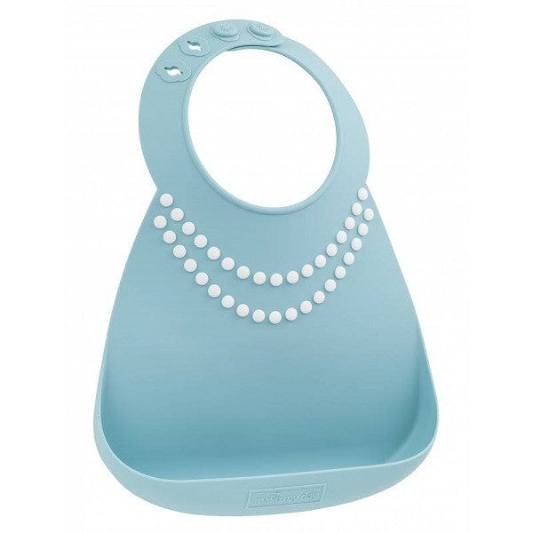 Make My Day Baby Bib - Tiffany Blue With Pearls