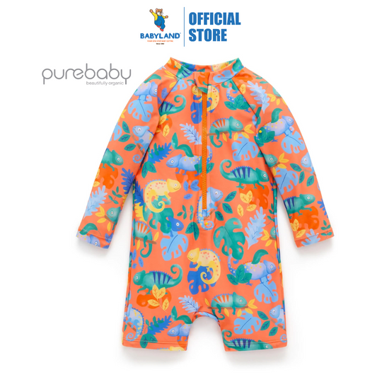 Purebaby Organic Fiesta Chameleon Long Sleeve Rashie Sunsuit