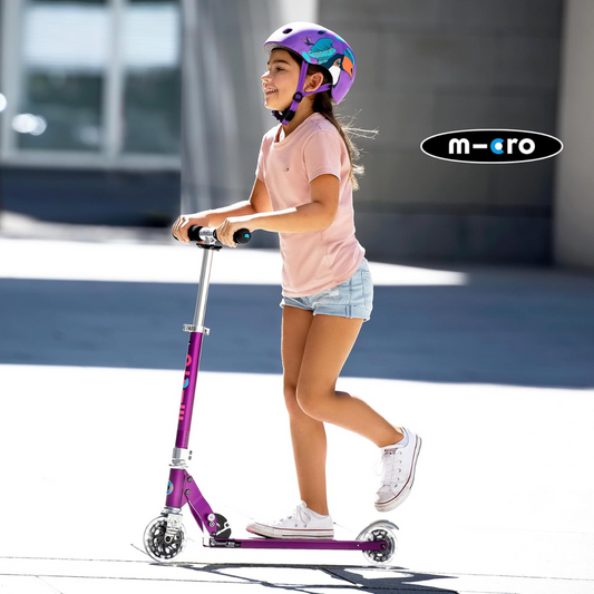 Micro Sprite LED Purple Stripe (5y+) 2-wheel foldable scooter
