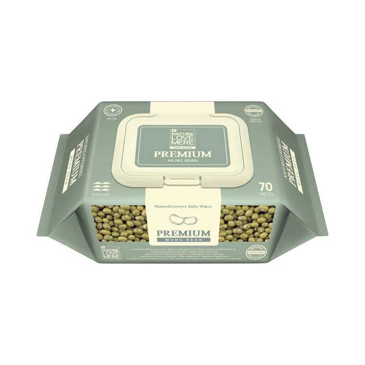 NATURE LOVE MERE Premium Mung Bean Baby Wet Wipes (Cap)