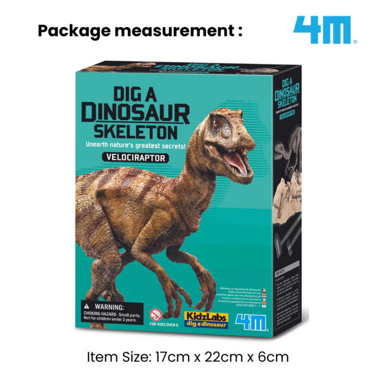 4M KidzLabs - Dig a Velociraptor Skeleton (8Y+)