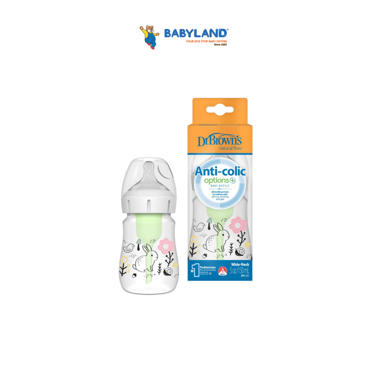 Dr Brown's Options+ PP Wide-Neck Bottle with Level 1 Teat (150mL)(1-pack)