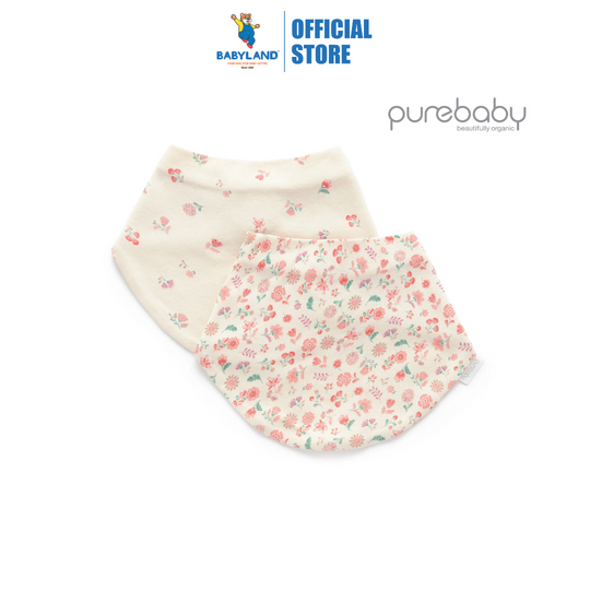 Purebaby Organic 2 Pack Dribble Bib - Emilia Print