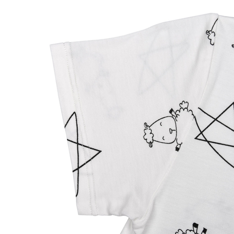 Baa Baa Sheepz Tiered Dress Cute Big Star & Sheepz White