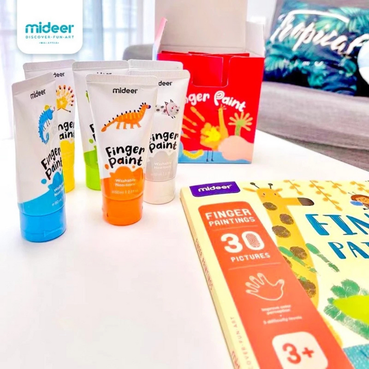 Mideer Non Toxic & Washable Finger Paint (6 / 8 Colour)