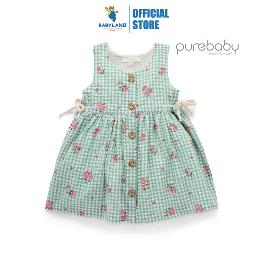 Purebaby Organic Gingham Pinnie Frida Dress