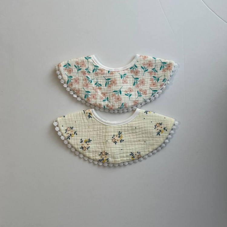 Ori Floral Baby Cotton Bibs (2pcs)