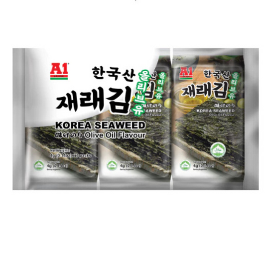 A1 Korea Seaweed - Olive Oil Flavour (4g x 3 packs)