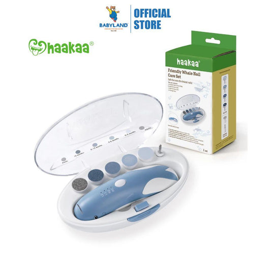 Haakaa Friendly Whale Nail Care Trimmer Set Upgraded 2026 - Electric Gentle LED Light Warranty