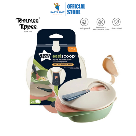 Tommee Tippee Easy Scoop Bowl With Travel Lid & Feeding Spoon