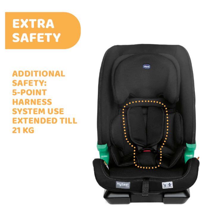 Chicco MySeat Air I-Size Isofix Convertible Baby Car Seat (ECE R 129/03) - Black Air (76-150cm)