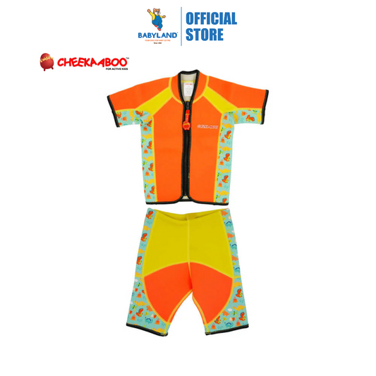 Cheekaaboo Twinwets Toddler Thermal Swimsuit UPF50+ Orange Dino