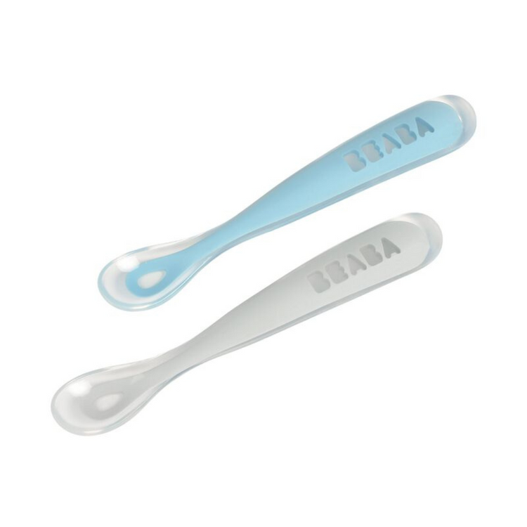 Beaba 1st Age Silicone Spoon Travel Twin Set (with Case)(4m+)
