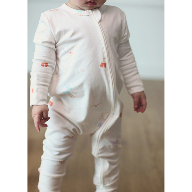 Twinkle Planet GOTS Organic Cotton One-Piece Pyjamas - Circus Dino
