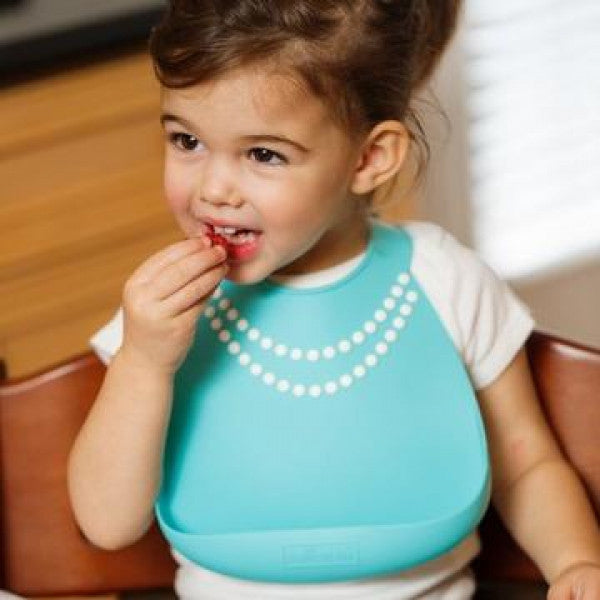Make My Day Baby Bib - Tiffany Blue With Pearls